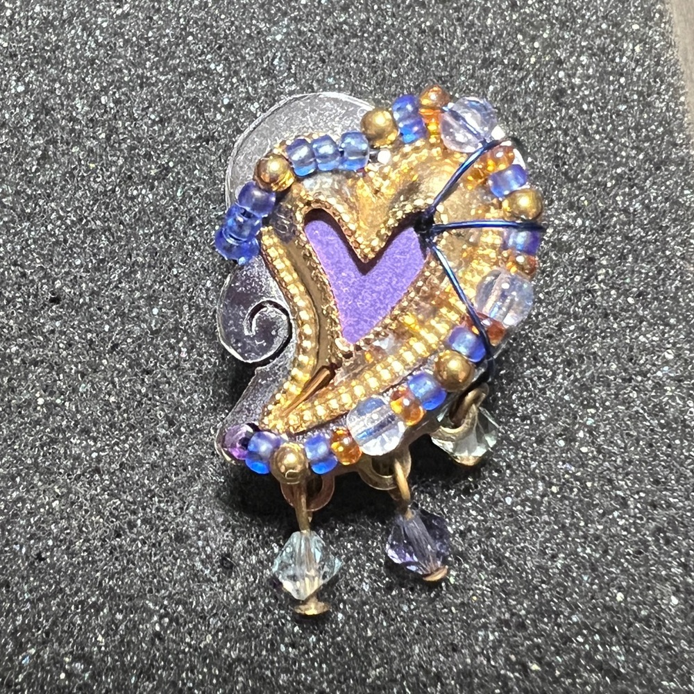 LIZTECH Artisan Made Heart Brooch Signed 2001